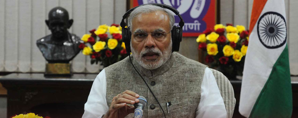 Prime Minister Narendra Modi during his Mann ki Baat programme in February 2015 1 3