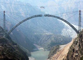 India builds world’s highest rail bridge across Chenab River