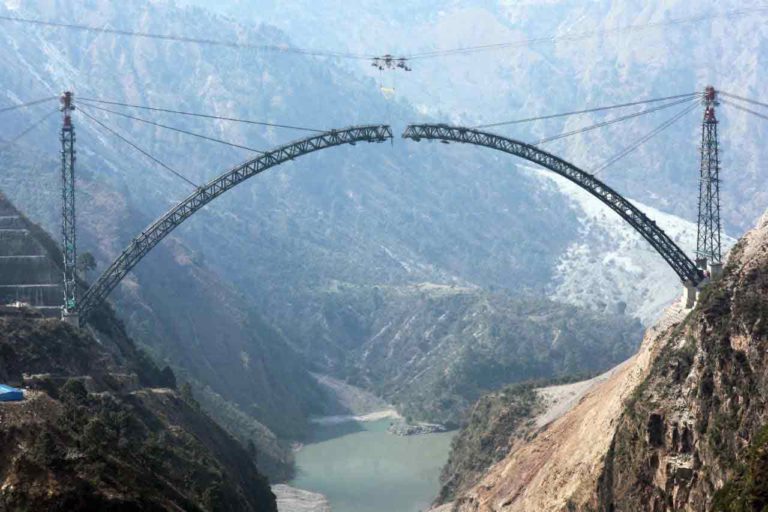 India builds world’s highest rail bridge across Chenab River