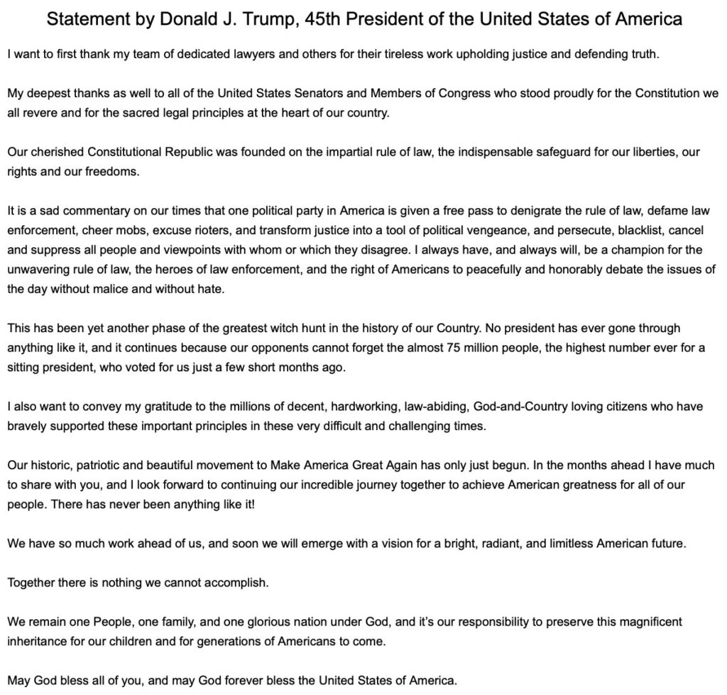 Donald trump statement 1