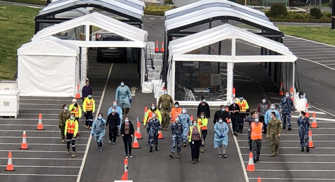 Victoria Covid19 Testing site; Picture Source: Twitter Vic Health