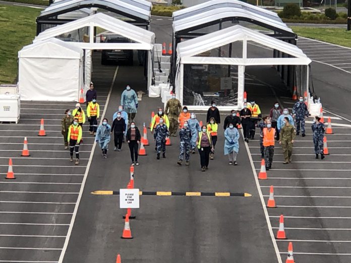 Victoria Covid19 Testing site; Picture Source: Twitter Vic Health