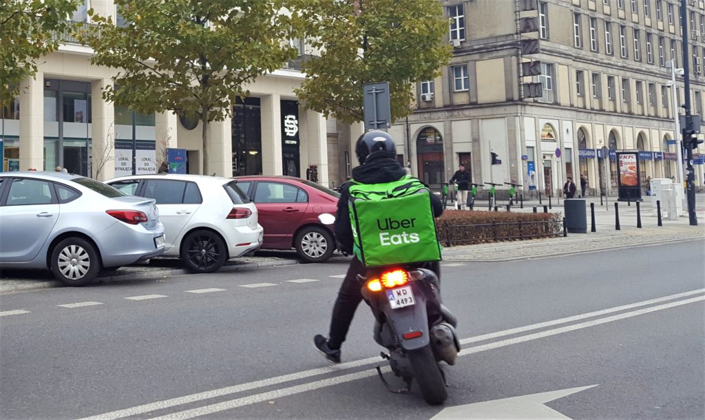 Uber Eats motorbiker in Warsaw 5