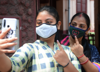 Indian Voter posing after casting ballot, Picture Source: Twitter