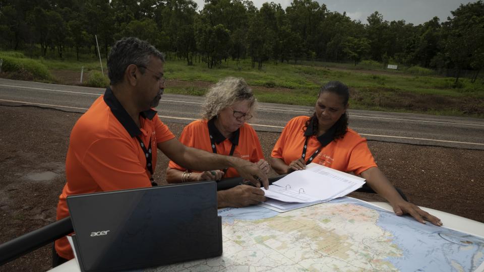 Remote census staff with map 5