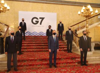 First Australia-India-France trilateral ministerial dialogue discusses the Indo-Pacific strategic landscape G7 Ministers meet, London; Picture Source: Twitter @JY_LeDrian