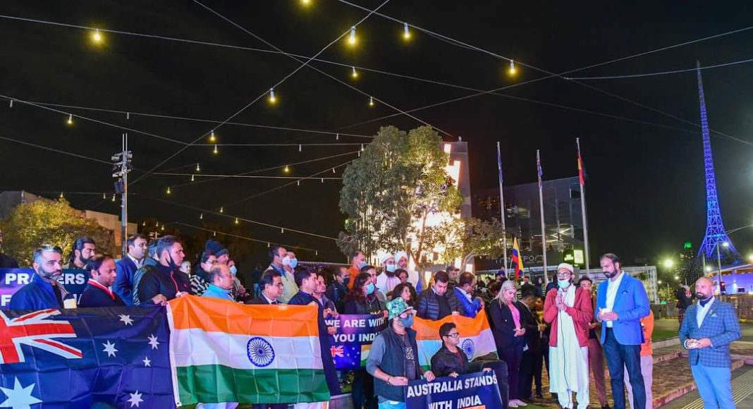 Pray for India Vigil at Federation Square; Picture Siurce: Senthill Sundram Pray for India Vigil at Federation Square; Picture Siurce: Senthill Sundram