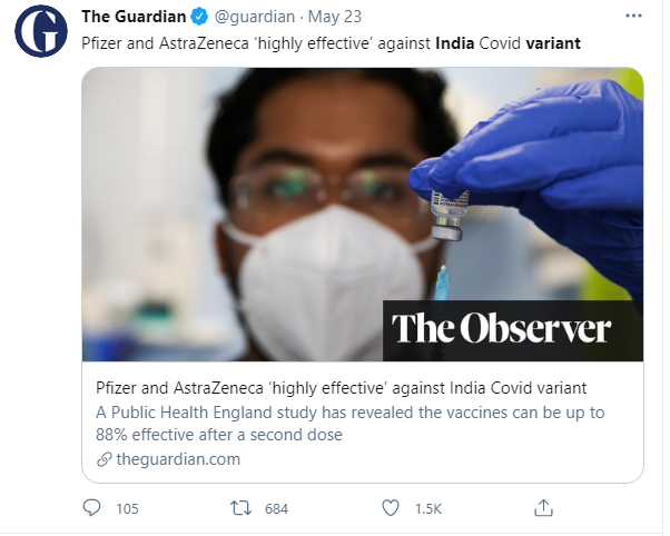 "It's not 'India Variant', stupid" 5 gardian 4