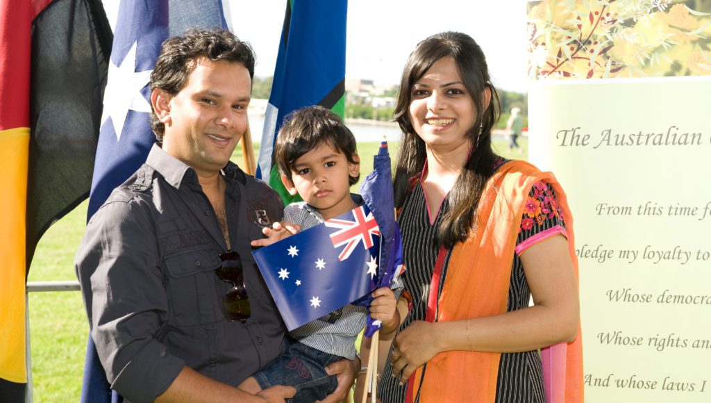 Indian Australians at a citizenship ceremony