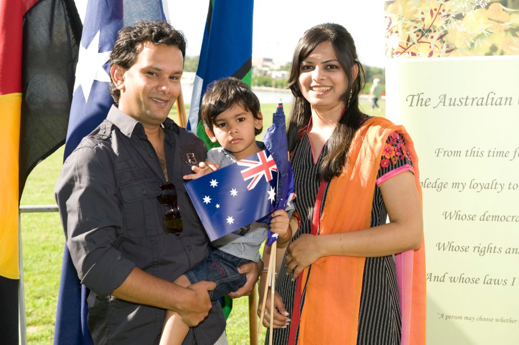 Indian Australians at a citizenship ceremony