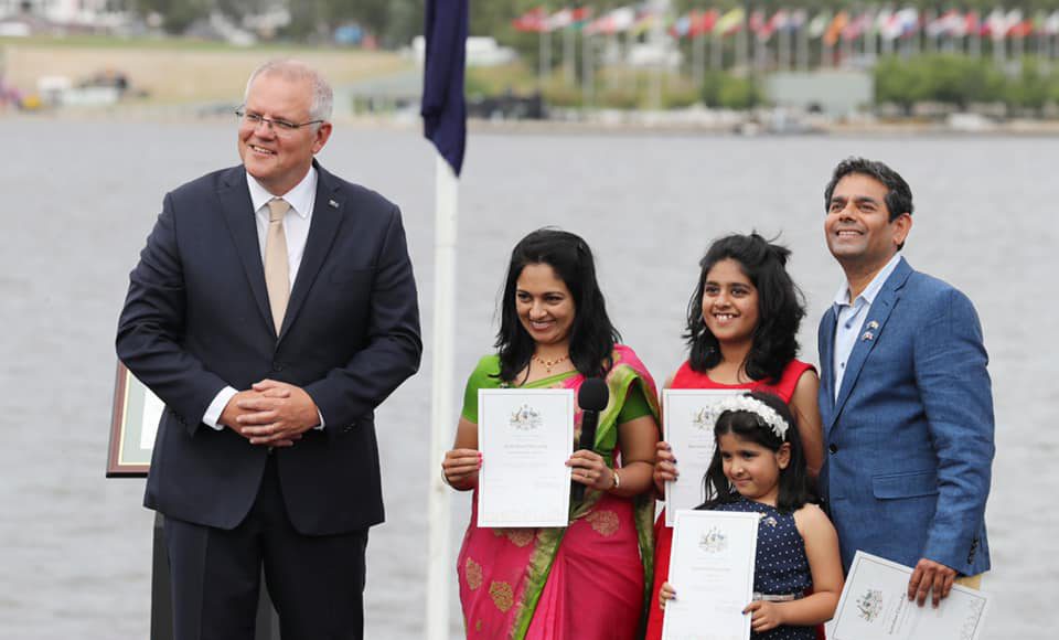 Australian Citizenship Ceremony in Canberra, PM Scott Morrison; Picture Source: Facebook @ScoMo