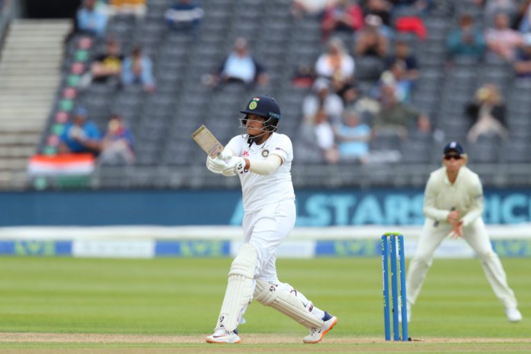 Late wickets put England on top as India crumble after Mandhana-Shafali show on Day Two