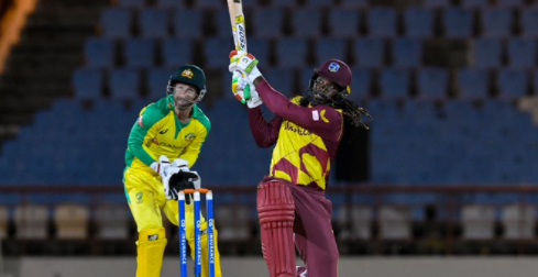 Chris Gayle in 3rd T20 against Australia; Picture Source: Twitter @ICC