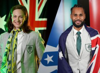 Indigenous Patty Mills and Swimmer Cate Campbell announced Australian Olympic team flagbearers Australian Olympic Team Flagbearer Patty Mills and Cate Campbell; Picture Source: Australian Olympics