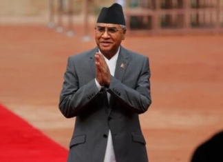 Nepal parliament, newly-appointed Prime Minister Sher Bahadur Deuba; Picture Source: Twitter