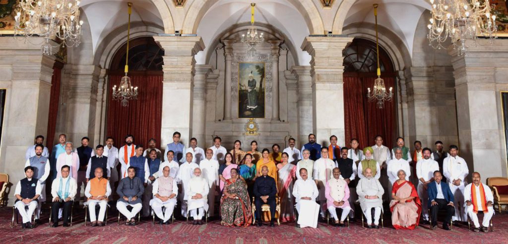 Indian Prime Minister Narendra Modi expands and reshuffles his council of ministers; Picture Source: PIB