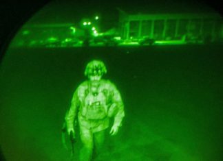Leaving Afghanistan, U.S. General’s ghostly image will haunt Biden Major Gen. Chris Donahue leaving Kabul Airport: Picture Source: Jack Holt, U.S. Central Command Public Affairs
