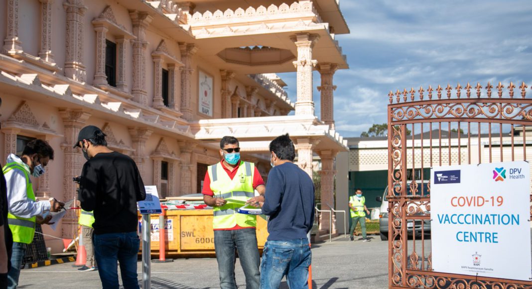 BAPS Temple, attracts hundreds to stop COVID misinformation & get vaccinated in a pop-up clinic; Picture Source: Supplied