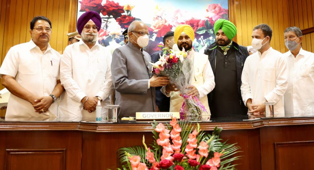 Charanjit Singh Channi's appointment as Punjab chief minister; Picture Source: Twitter @SevadalSTA Charanjit Singh Channi's appointment as Punjab chief minister; Picture Source: Twitter @SevadalSTA