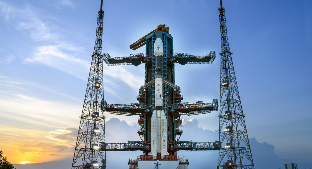 GSLV-F10 carrying EOS-03 at the launch pad in Sriharikota; Picture Source: Twitter @ISRO