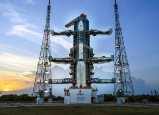 GSLV-F10 carrying EOS-03 at the launch pad in Sriharikota; Picture Source: Twitter @ISRO