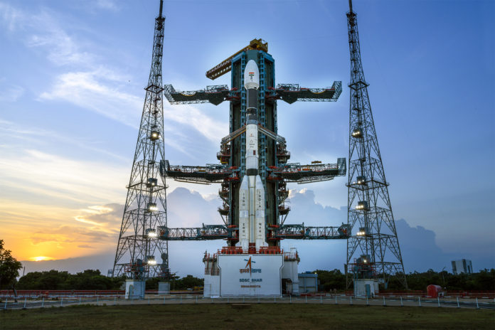 GSLV-F10 carrying EOS-03 at the launch pad in Sriharikota; Picture Source: Twitter @ISRO
