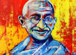 Mahatma Gandhi; Picture Source: Twitter drawing by Rahul