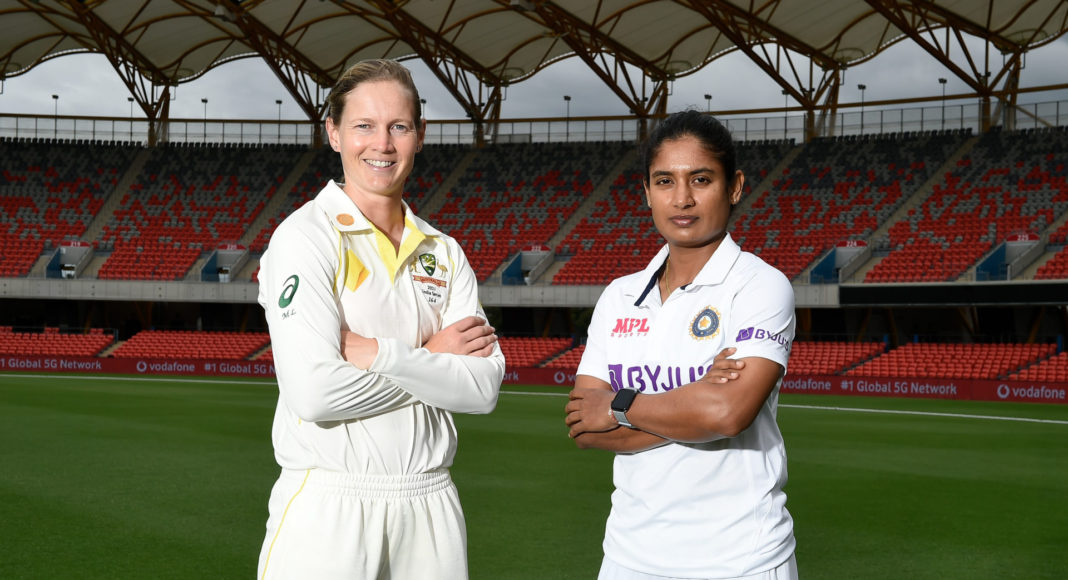 Aus W v Ind W, D/N Test; Picture Source: Twitter @ICC