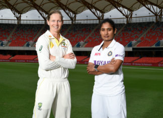 Aus W v Ind W, D/N Test; Picture Source: Twitter @ICC