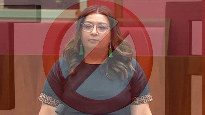 Greens Senator Mehreen Faruqi; Picture Source: Screenshot Paliamentry Debate