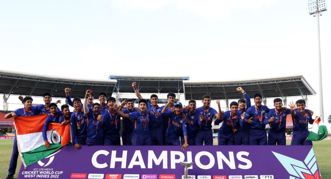 India Under19 World Cup Champion; Image Source: @ICC
