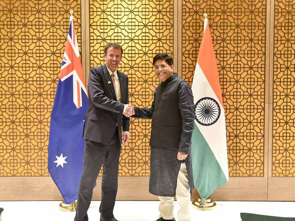 Trade Minister Dan Tehan and Indian Minister Piyush Goyal; Image Source; @MEA