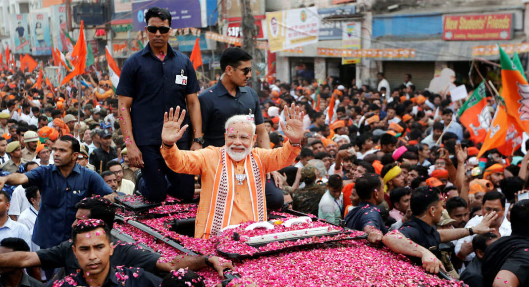 Indian Prime Minister Narendra Modi in election rally: Image Source: Twitter @narendramodi