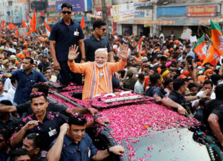 Indian Prime Minister Narendra Modi in election rally: Image Source: Twitter @narendramodi