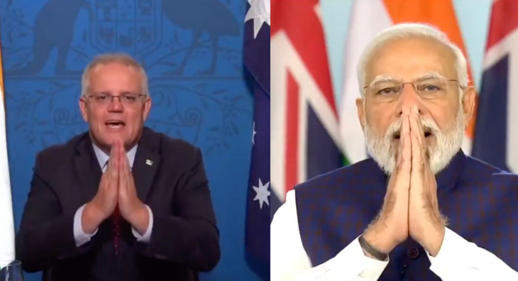 Modi Morrison at India Australia Trade Deal: Image Sour