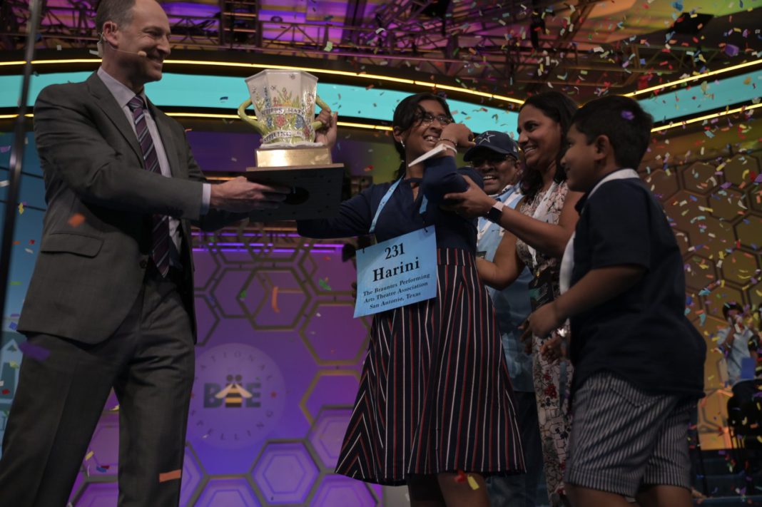 Harini Logan wins Scripps National Spelling Bee Championship (Image source: Scripps National Spelling Bee Championship - Facebook)