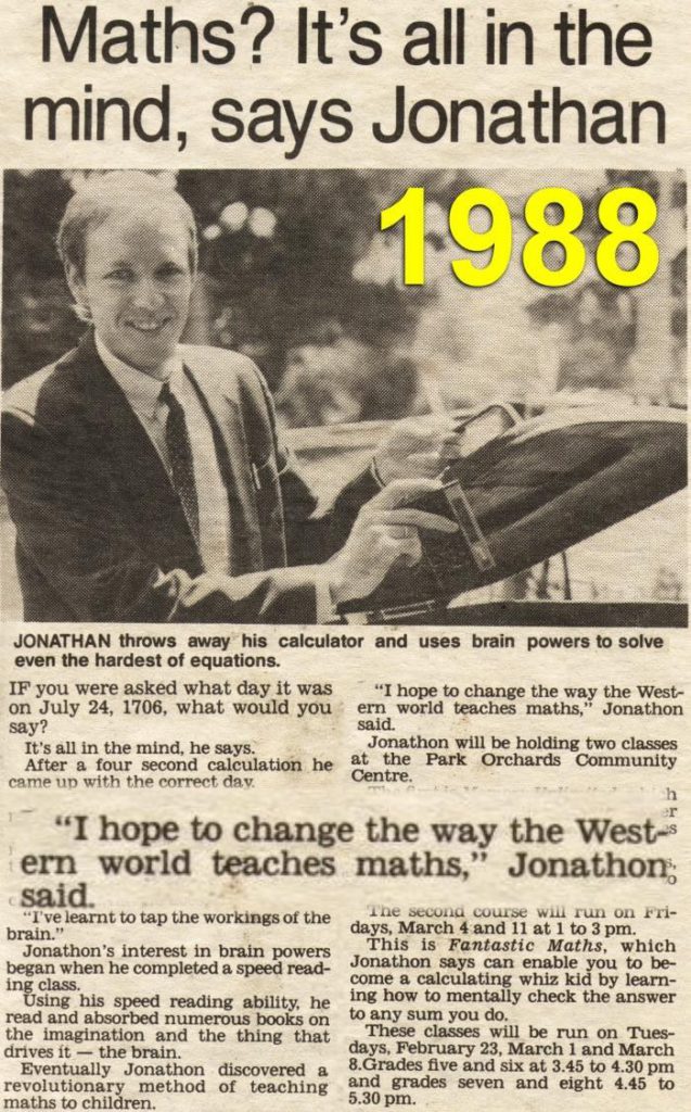 1988 Maths in the mind says Jonathan Newspaper 4