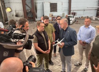 PM Anthony Albanese in Kyiv; Image Source: Twitter
