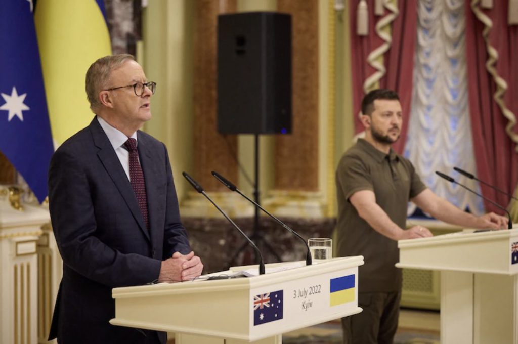 PM Anthony Albanese in Kyiv; Image Source: Twitter