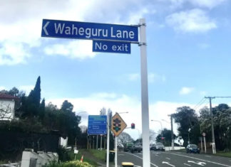 Wahe Guru lane, New Zealand; Image Source: indiannewslink