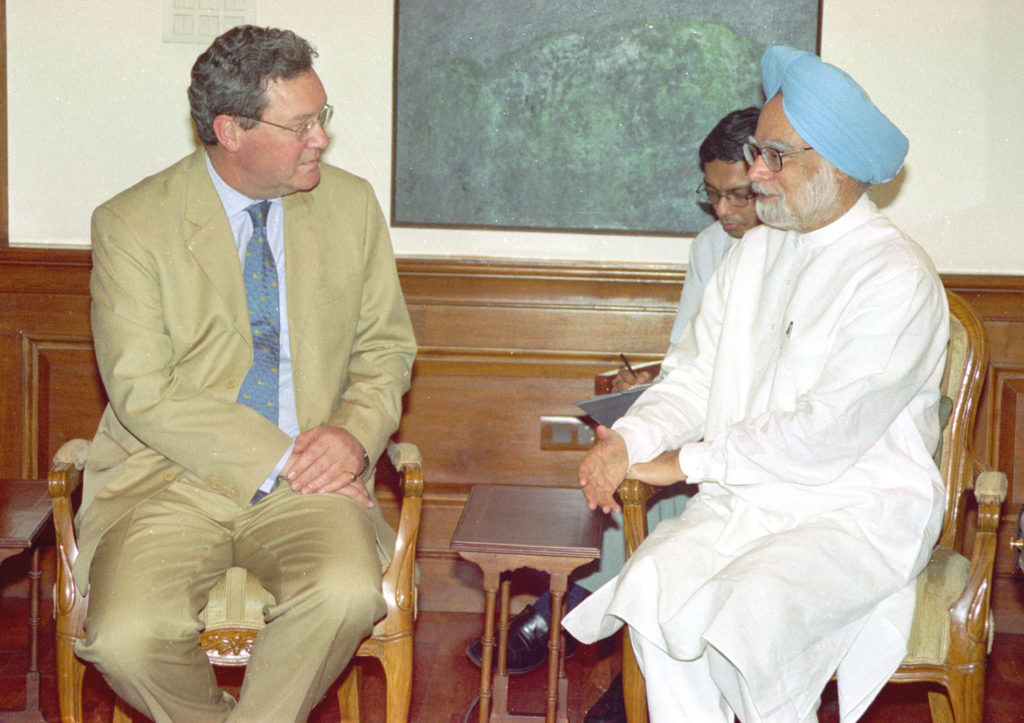The Foreign Minister of Australia Mr. Alexander Downer meeting with the Prime Minister Dr. Manmohan Singh in New Delhi on June 09 2005 10