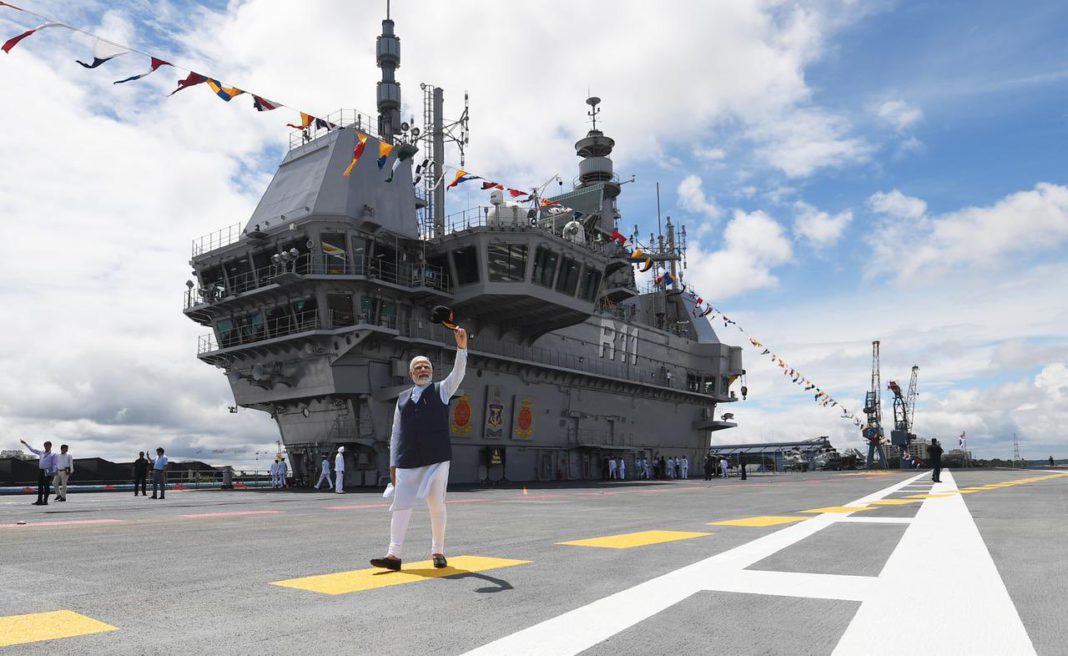 Commissioning of the first Indian indigenous aircraft carrier INS Vikrant; Image Source: @PIB