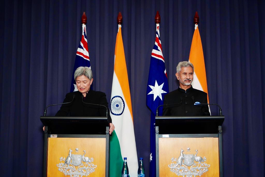 Foreign Minister Penny Wong and Indian External Minister S Jaishankar; Image Source: @PIB