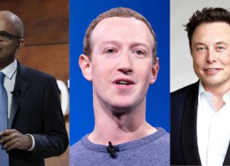 Satya Nadella, Mark Zuckerberg and Elon Musk