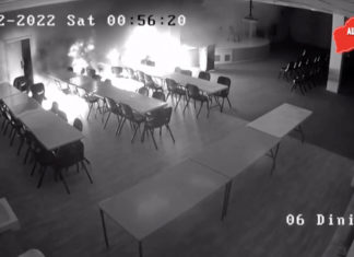 Hindu temple in Auckland targeted with arson attack: Image Source; Screen Shot of CCTV footage of Temple