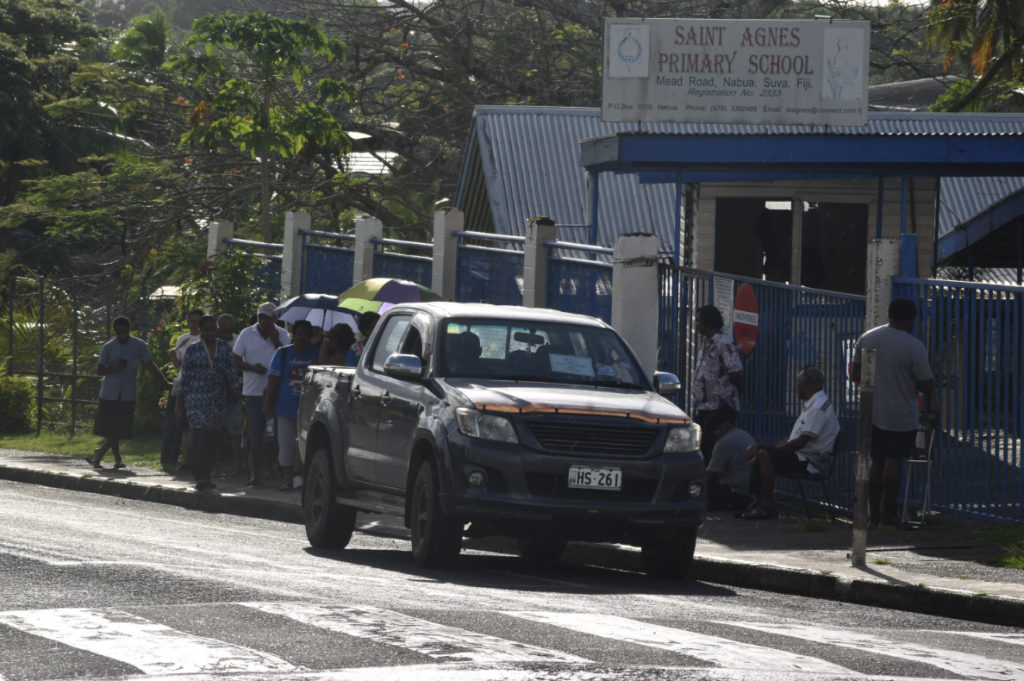 Voters in Nabua were making their way to the polling venue at Saint Agnes Primary School along Mead Road. Picture: GERALDINE PANAPASA