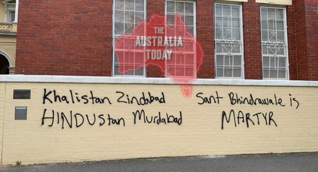 ISKCON Temple vandalised in Melbourne; Image Source: The Australia Today