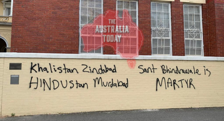 Third Temple vandalised in Australia with Hindu hate graffiti by Khalistan supporters