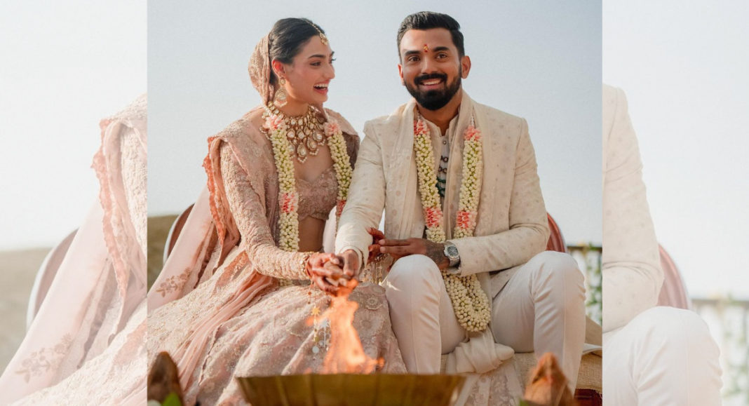 KL Rahul-and-Athiya Shetty on their wedding day: Image source: Insta-KL Rahul