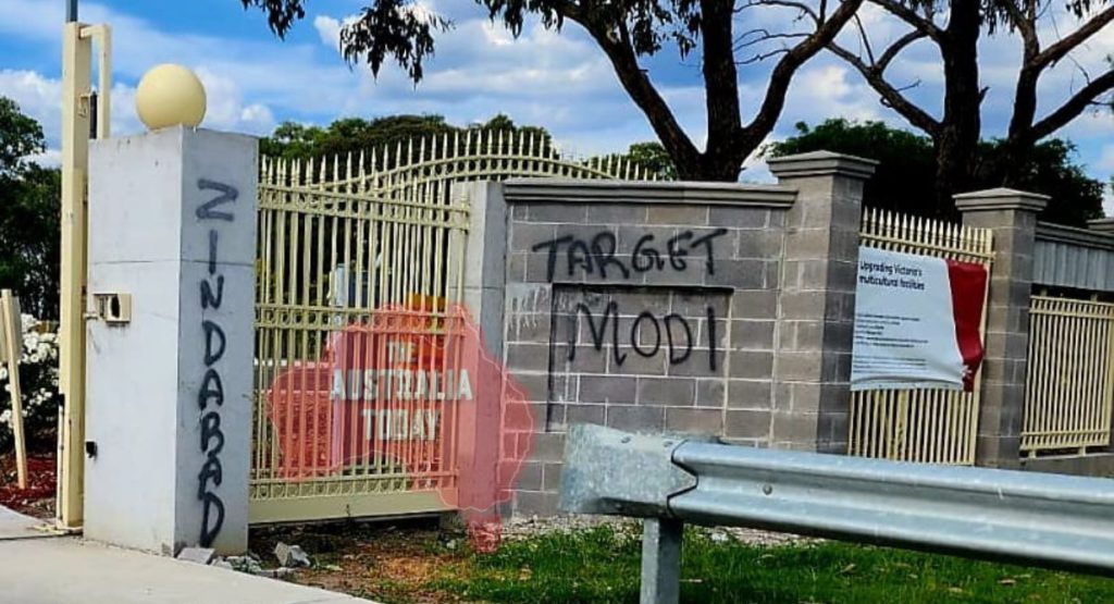 Shri Shiva Vishnu Temple in Carrum Downs comes just within a week of anti-India and anti-Hindu graffiti; Image Source: The Australia Today